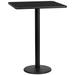 30'' Square Black Laminate Table Top with 18'' Round Bar Height Table Base - Flash Furniture XU-BLKTB-3030-TR18B-GG