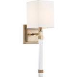Nuvo Lighting 66681 - 1 Light Burnished Brass White Linen Shade Wall Sconce (THOMPSON 1 LIGHT WALL SCONCE)