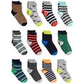 Simple Joys by Carter's Baby-Jungen 12-Pack Crew Socken, Mehrfarbig/Dinosaurier/Streifen, 2-3 Jahre (12er Pack)