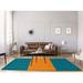 Blue 96 x 0.25 in Area Rug - East Urban Home NHS National Hockey Stripes Deep Pacific Teal Area Rug Chenille | 96 W x 0.25 D in | Wayfair