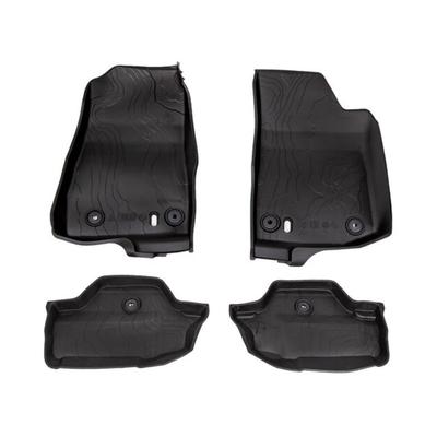 King 4WD TPE Form Fitting Floor Liners Jeep Wrangler JL 2 Door 2018 - 2019 Front & Rear 4-Piece Black 28010601