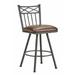 Alcott Hill® Billie Swivel Bar & Counter Stool Upholstered/Leather/Metal/Faux leather in Black/Brown | 44 H x 19 W x 18 D in | Wayfair