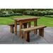 Loon Peak® Raphael 3 Piece Outdoor Dining Set Wood in Brown | 25" W x 55" L x 30" H | Wayfair FD948393B7A84FFA920461012E929E55