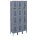 Hallowell Heavy Duty 2 Tier 3 Wide Gym Locker Metal in Gray/White | 78 H x 36 W x 12 D in | Wayfair U3228-2HDV-HG