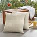 Birch Lane™ Dane Indoor/Outdoor Plaid Throw Pillow Polyester/Polyfill blend in Brown/White | 16 H x 16 W x 6 D in | Wayfair