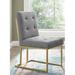 Mercer41 Privy Stainless Steel Fabric Dining Accent Chair Upholstered/Fabric in Gray | 35.5 H x 19 W x 25.5 D in | Wayfair