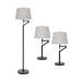 Red Barrel Studio® Jareth Dark Bronze Floor & Table Lamp Set Linen/Metal in Brown/Gray | 26.5 H x 13 W x 13 D in | Wayfair