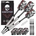 Viper by GLD Products Sinister 95% Tungsten Soft Tip Darts, Contoured Barrel, 18 Grams, Multi (21-3503-18)