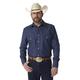 Wrangler Men's Authentic Cowboy Cut Work Western Long-Sleeve Firm Finish Shirt, Indigo Denim, 16 1/2 37