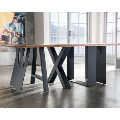 Massivholz »Tabula Rasa« Untergestell X-förmig Metall schwarz / 80 x 74 x 10 cm Image