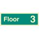 „Floor 3“-Schild, nachleuchtend