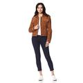 Ladies Trucker Real Leather Jacket Tan Suede Casual Fashion Shirt Jacket 1680 (18)