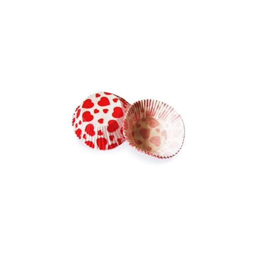 2000x Muffinkapseln Gebäckkapseln rote Herzen O 50 x 30 mm