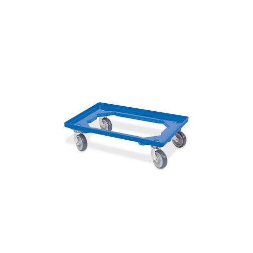 7x Logistikroller/Kistenroller für Behälter 600 x 400 mm, Tragkraft 250 kg, blau