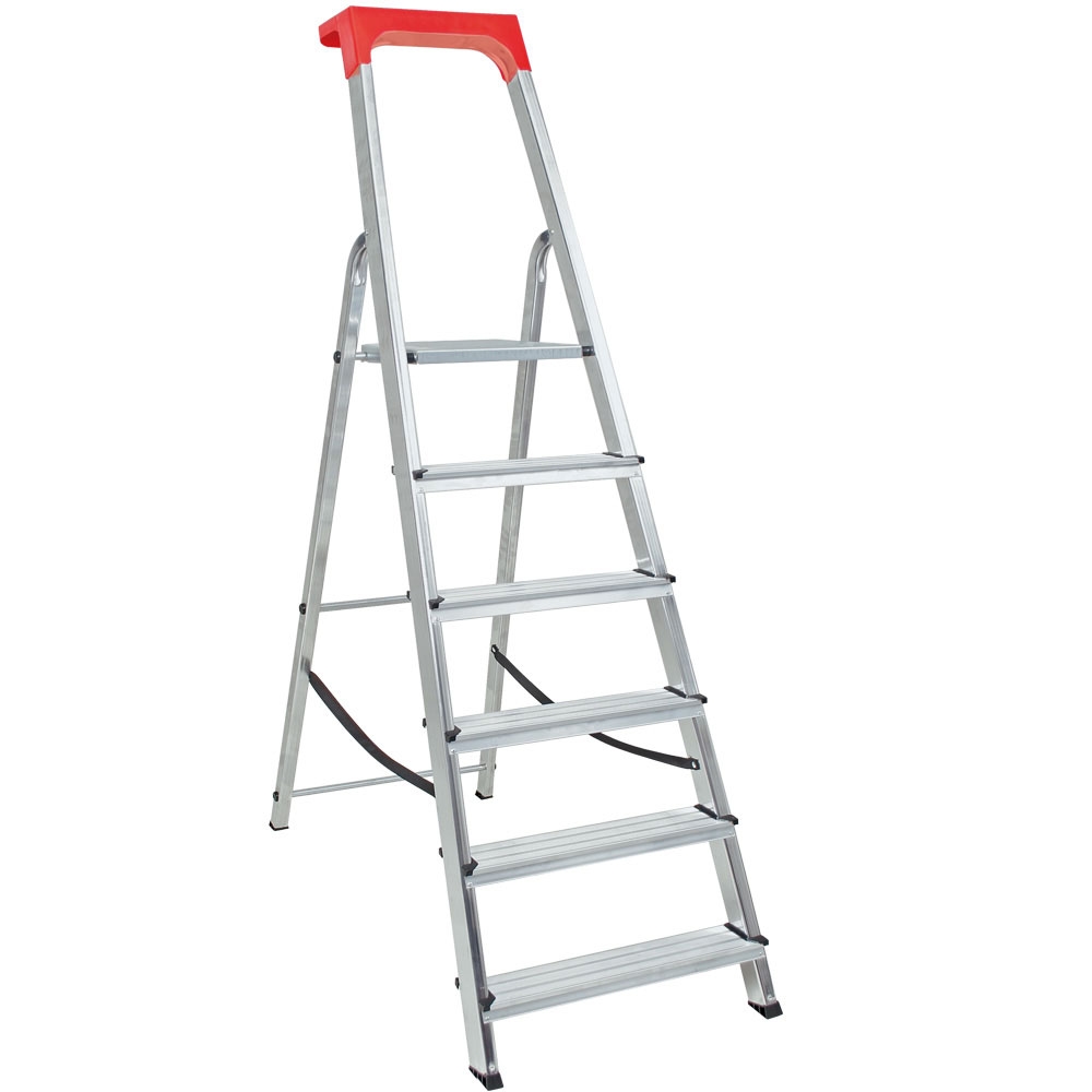 Alu-Stufenleiter mit 6 Stufen, erreichbare Arbeitshöhe 3210 mm Image