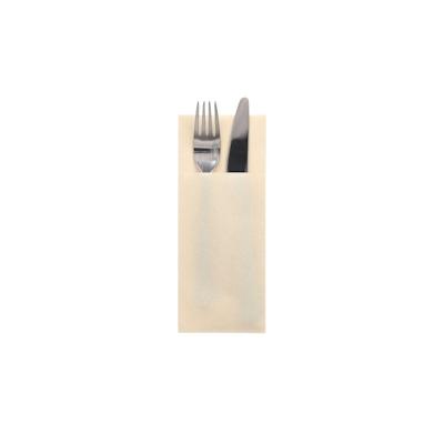 Starpak 480 Bestecktaschen, Airlaid 40 cm x 33 cm creme mit Besteckfalz