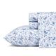 Laura Ashley Soft Sateen Cotton Bedding Set-Sleek, Smooth, & Breathable Home Decor, Lorelei Dark Blue, Queen