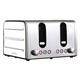 Deauville 4 Slice Stainless Steel Toaster | Reheat, Defrost & Cancel Controls | Electronic Browning Feature | Slide Out Crumb Tray | High Lift Function | 220-240V/50-60Hz/1720-2100W - Silver, SDA1787