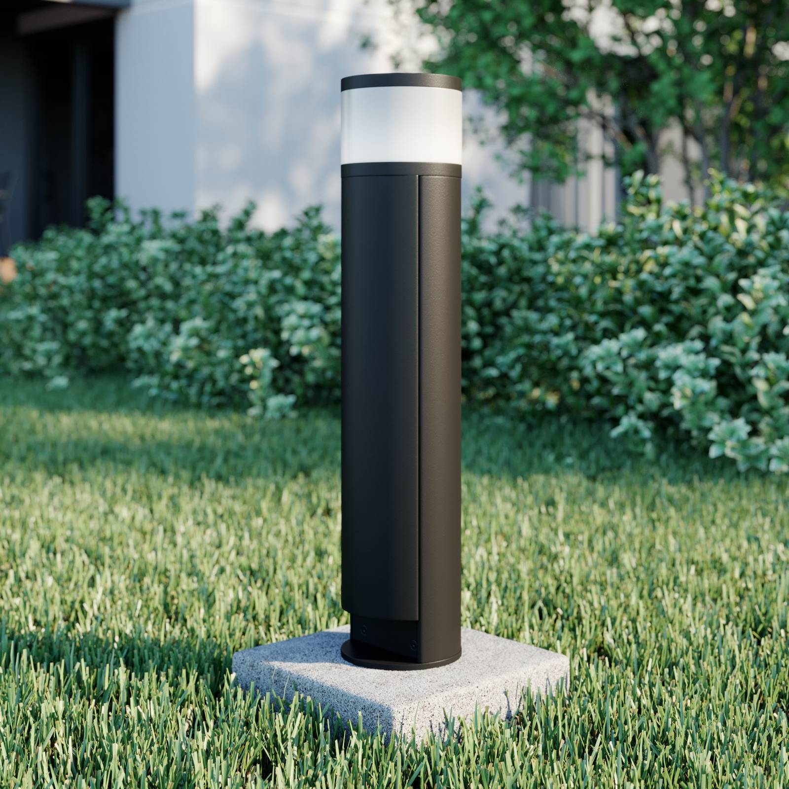 LED Sockelleuchte Corban Lucande, schwarz, Aluminium, Modern, LED Außenleuchte