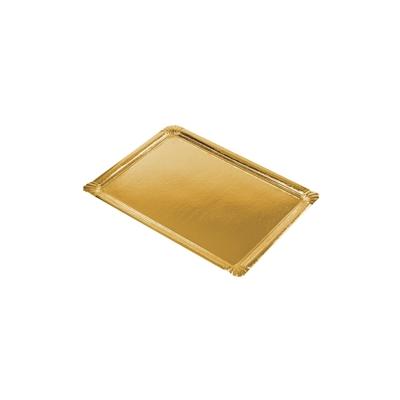 PAPSTAR 90 Servierplatten, Pappe, PET-beschichtet eckig 34 cm x 45,5 cm gold