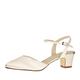 Rainbow Club Brautschuhe Emili - Pumps Sandale - Ivory Satin Blockabsatz - Gr 36.5 EU 3.5 UK