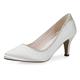 Rainbow Club Brautschuhe Jara - Damen, Pumps, Ivory/Creme, Satin, Glitzer, Bequem gepolstert, Trichterabsatz, Gr. 37,5 (UK 4,5)