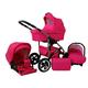 Pushchair Pram Stroller 3 in1 2in1 Isofix Set car seat Q-Bus 12 Colours by ChillyKids Rose 2in1 Without Baby seat