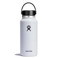HYDRO FLASK - Water Bottle 946 ml (32 oz) - Vacuum Insulated Stainless Steel Water Bottle Flask with Leak Proof Flex Cap with Strap - BPA-Free - Wide Mouth - White