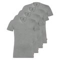 Levi's Men's V Neck T-Shirt Stretch Cotton 905056001 4er Pack - 758 - Middle Grey Melange, L