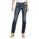 SILVER JEANS Damen Suki Mid Straight Jeans, Vintage Dark Wash mit Lurex-Stich, W31/L32 (Herstellergröße: 31)