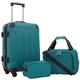 Travelers Club Sky+ Gepäck-Set, blaugrün, 3 Piece Set, Chicago Hartschalen-Koffer, erweiterbar