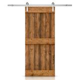 Barn Door - Calhome Paneled Wood Mid-Bar Series Diy Barn Door w/ Installation Hardware Kit Wood in Brown | 84 H x 30 W in | Wayfair