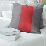 East Urban Home Carolina Hockey Linen Striped Pillow Polyester/Polyfill/Linen in Red/Gray | 18 H x 18 W in | Wayfair