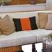 East Urban Home Anaheim Hockey Linen Striped Lumbar Pillow Cover Linen in Orange/Black | 14 H x 20 W x 1 D in | Wayfair