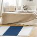 Blue/Navy 65 x 0.25 in Area Rug - East Urban Home Striped 4.6' x 5.5' White/Navy Area Rug Chenille | 65 W x 0.25 D in | Wayfair