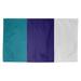 White 36 x 0.25 in Area Rug - East Urban Home Striped Teal/Dark Purple Area Rug Polyester | 36 W x 0.25 D in | Wayfair