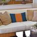East Urban Home Houston Baseball Linen Striped Lumbar Pillow Cover Linen in Orange | 14 H x 20 W x 1 D in | Wayfair