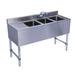 Restaurant Supply Depot Three Bowl Under Stainless Steel Bar & Hand Sink Stainless Steel in Gray | 30 H x 48 W x 18.5 D in | Wayfair KCS-BS4-3R