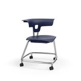 KI Furniture Ruckus Classroom Chair w/ Casters Plastic/Metal in Green/Blue | 35 H x 28 W x 35 D in | Wayfair RKV100H18NB-NFR-PND-CH-CHC