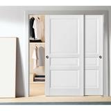 Standard Door - SARTODOORS Lucia Paneled Wood Sliding Closet White Doors Wood in Brown/White | 84 H x 64 W in | Wayfair LUCIA31DBD-BEM-6484