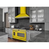 SMEG Portofino 48" 5.9 cu ft. Freestanding Dual Fuel Range in Yellow | 35 H x 48 W x 24 D in | Wayfair CPF48UGMYW