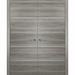 Closet Door - SARTODOORS Planum Flush Solid Wood Sliding Closet Doors Wood in Brown/Gray | 80 H x 48 W in | Wayfair PLAN20DP-GA-48