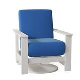 Telescope Casual Leeward Swivel Recliner Patio Chair w/ Cushions Plastic in Gray/White | 39 H x 33 W x 35 D in | Wayfair 869666A01