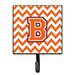 Ebern Designs Piru Letter C Chevron Garnet Wall Key Organizer w/ Key Hooks Metal in Orange/Indigo | 5.75 H x 4.25 W x 1.25 D in | Wayfair