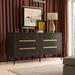 Brownstone Furniture Palmer 6 Drawer Double Dresser brownWood | 35 H x 70 W x 18 D in | Wayfair PLM102