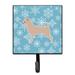 The Holiday Aisle® Bulger Winter Snowflake Kerry Terrier Wall Key Organizer w/ Key Hooks Metal in Blue/Gray | 5.75 H x 4.25 W x 1.25 D in | Wayfair