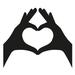 Winston Porter Allagash Fingers Forming Heart Sign Laser Cut Solid Steel Wall Sign Hanging Metal in Gray | 20 H x 20 W x 0.06 D in | Wayfair