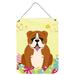 The Holiday Aisle® Easter Eggs Pug Hanging Prints Wall Décor Metal in Gray/Yellow | 12 H x 16 W x 0.03 D in | Wayfair