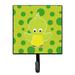 Harriet Bee Giuseppe Bird on Polkadots Wall Key Organizer w/ Key Hooks Metal in Green | 5.75 H x 4.25 W x 1.25 D in | Wayfair