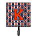 Ebern Designs Antram Letter Z Football Wall Key Organizer w/ Key Hooks Metal in Orange/Blue/White | 5.75 H x 4.25 W x 1.25 D in | Wayfair